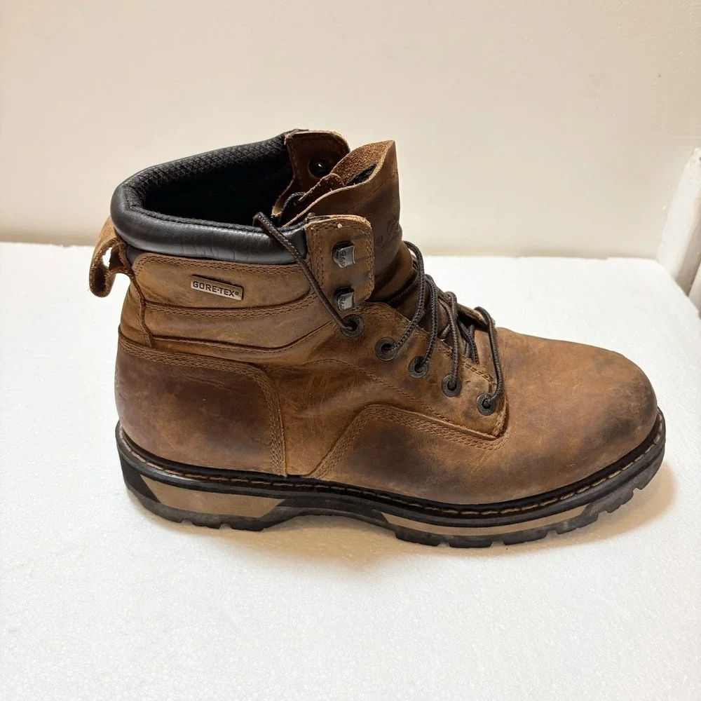 Cabelas Gore Tex Leather Hiking Work Boots Mens 12 EE Brown Waterproof Lace Up